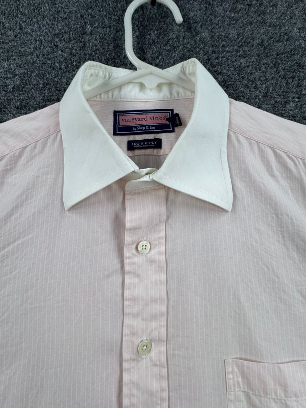 Vineyard Vines French Cuff Pink White Point Contrast Collar Striped 16.5 33 Men